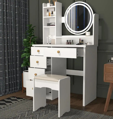 White makeup vanity - white,