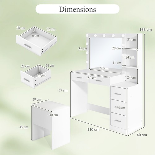 Vanity desk with mirror - with, and